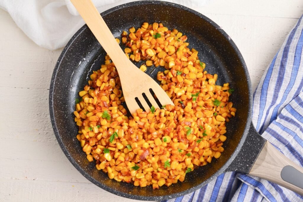 Southern fried corn made with fresh sweet corn from Stoub Family Farms