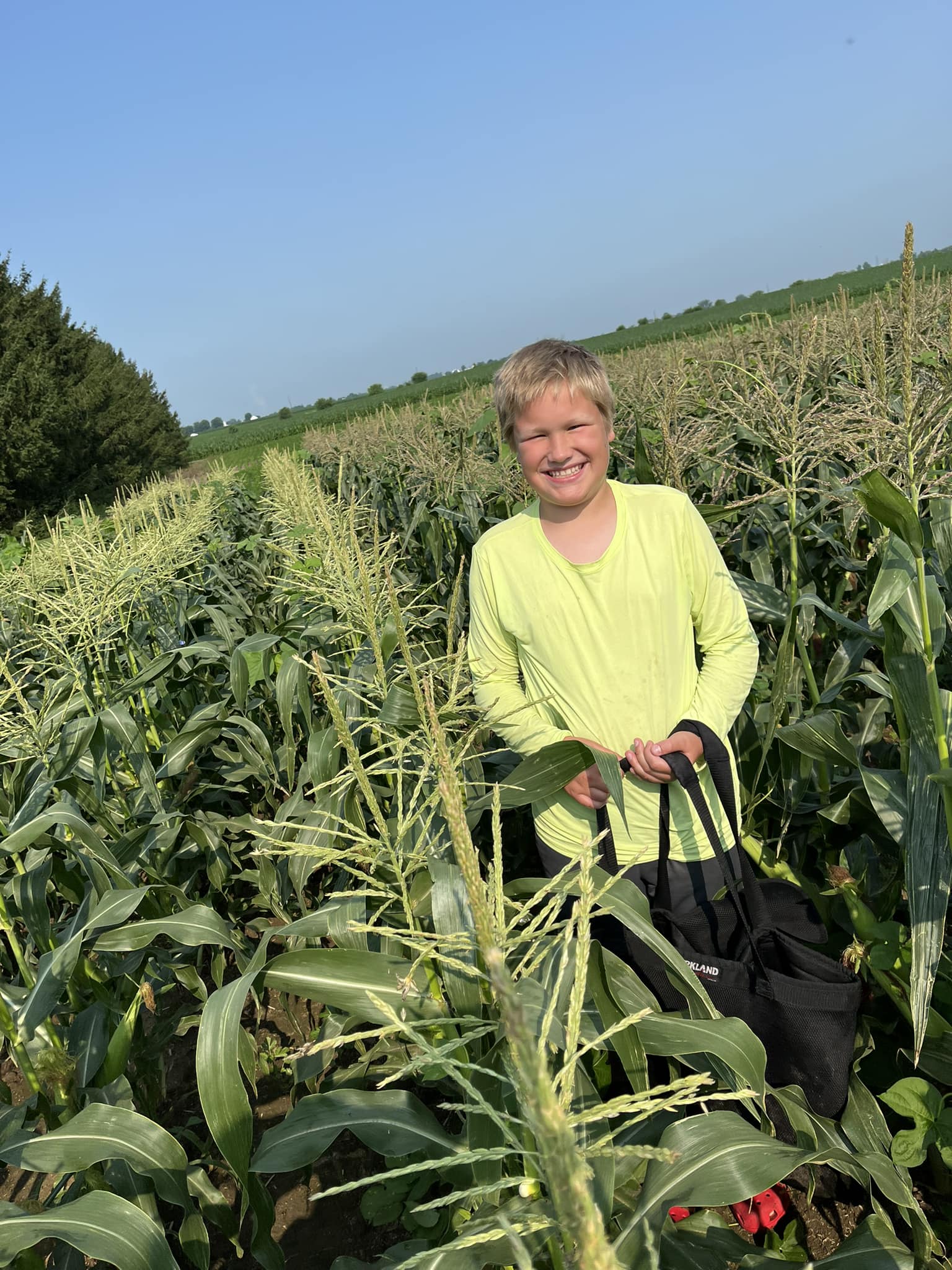 Alex working at Stoub Family Farms — the next generation